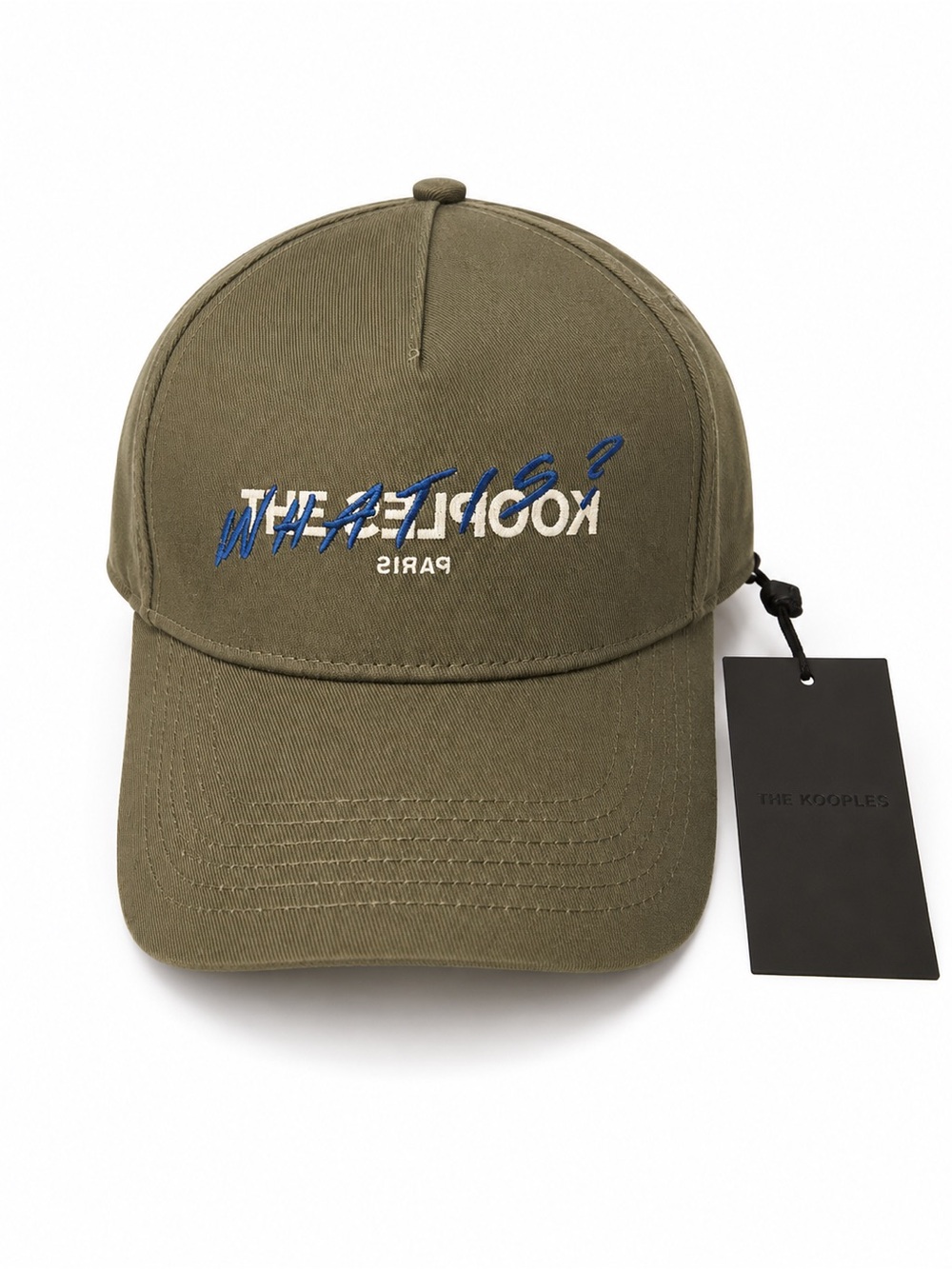 The Kooples Olive Green Baseball Cap “What is?” NWT